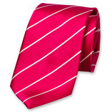 Cravate satin fuchsia à rayures - Thumbnail 1