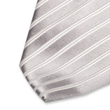 Cravate grise à rayures blanches - Thumbnail 2