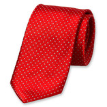Cravatte homme rouge à pois blancs - Thumbnail 1