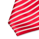 Cravate rouge à rayures blanches - Thumbnail 2