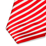 Cravate rouge/blanc - rayures fines - Thumbnail 2
