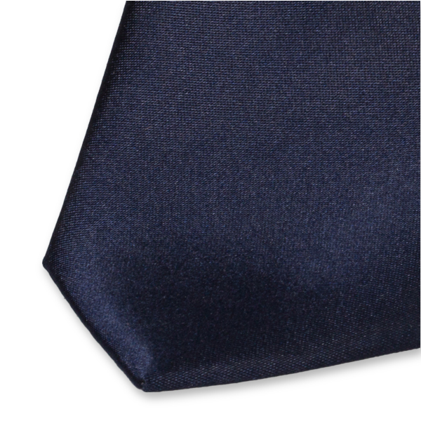 Satin cravate slim bleu marine (2)