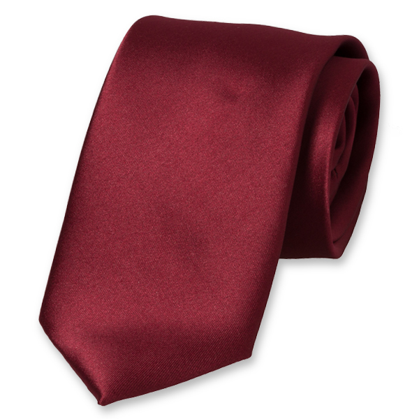 Cravate bordeaux en polyester satin  (1)