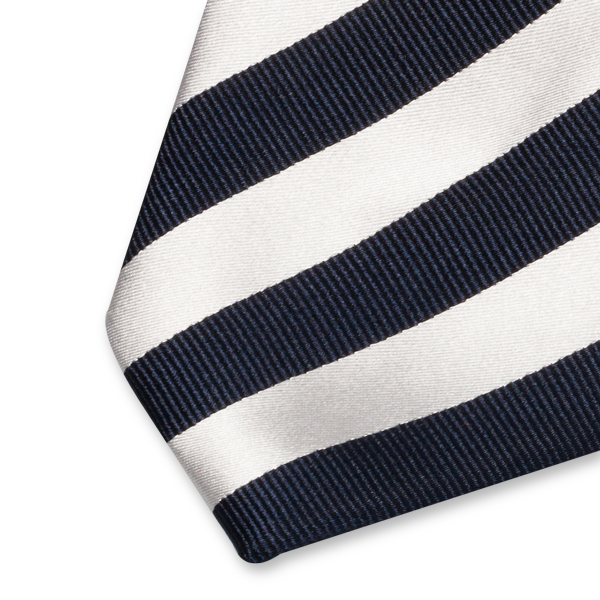 Cravate bleu marine/blanc (2)