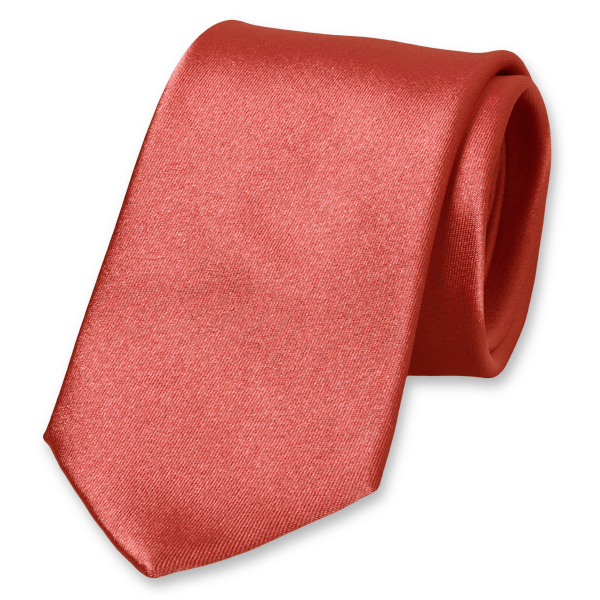 Cravate satin corail (1)