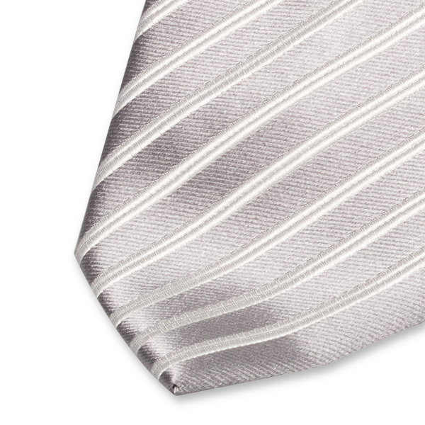 Cravate grise à rayures blanches (2)