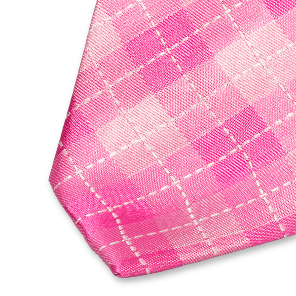 Cravate à carreaux rose (2)