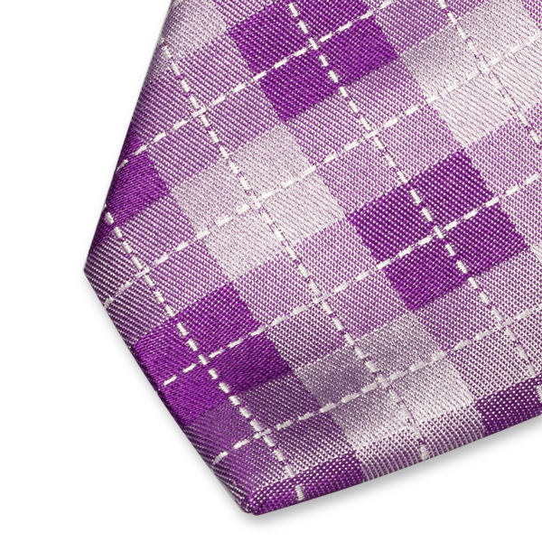 Cravate à carreaux violets (2)
