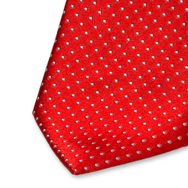 Cravatte homme rouge à pois blancs (2)