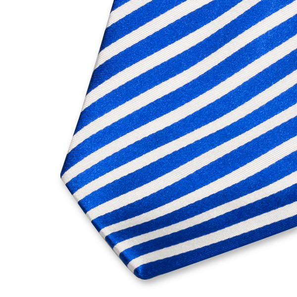 Cravate bleu roi/blanc - fines rayures (2)